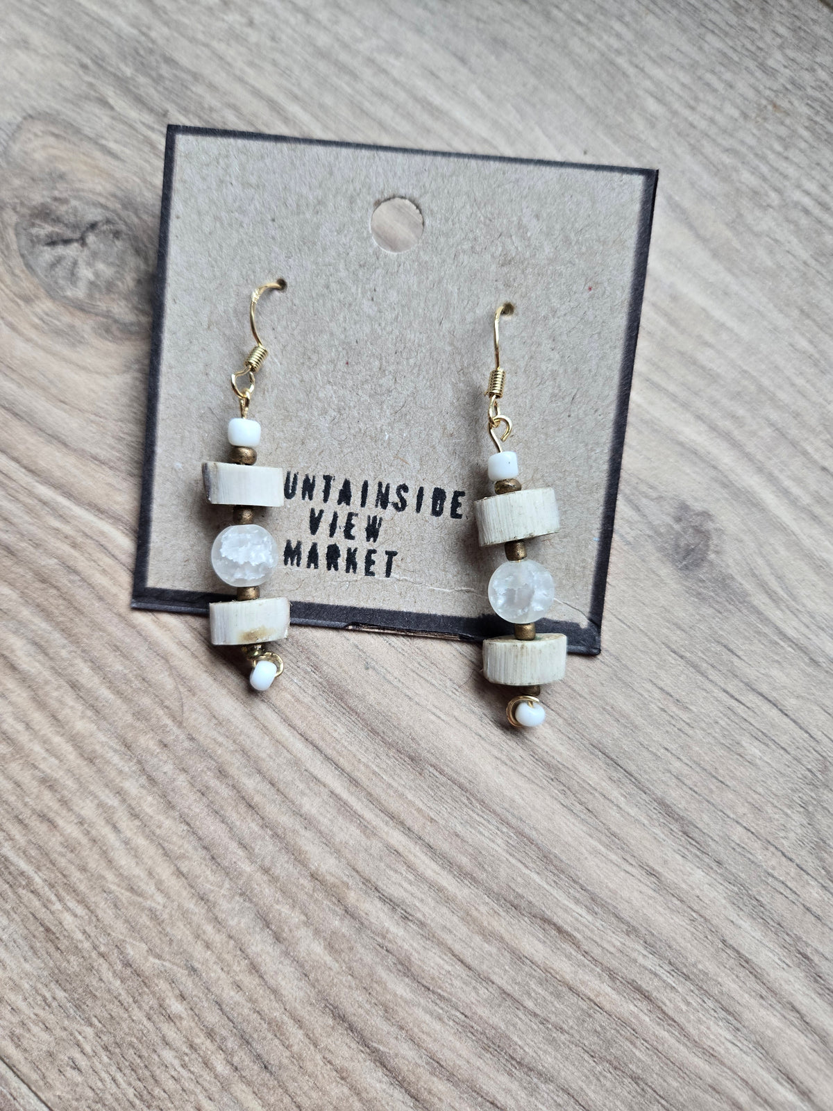 Bone Bead Earrings
