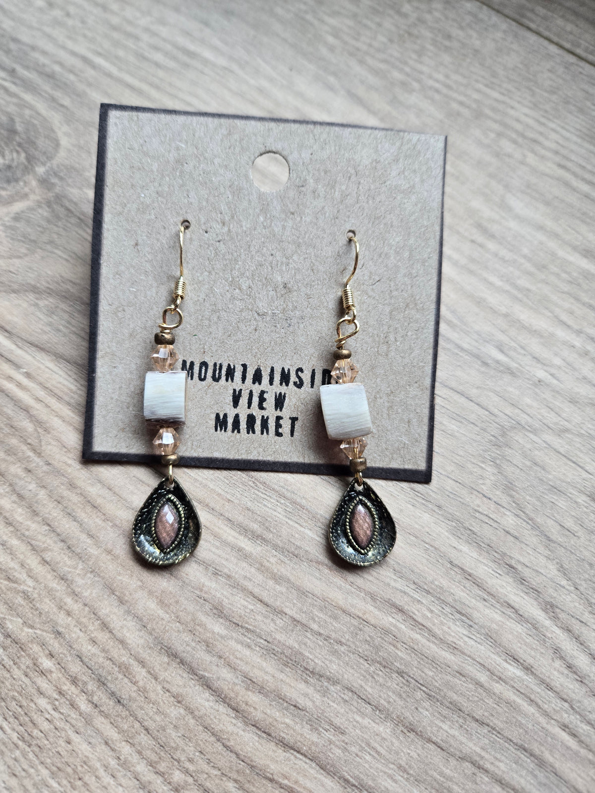 Bone Bead Earrings
