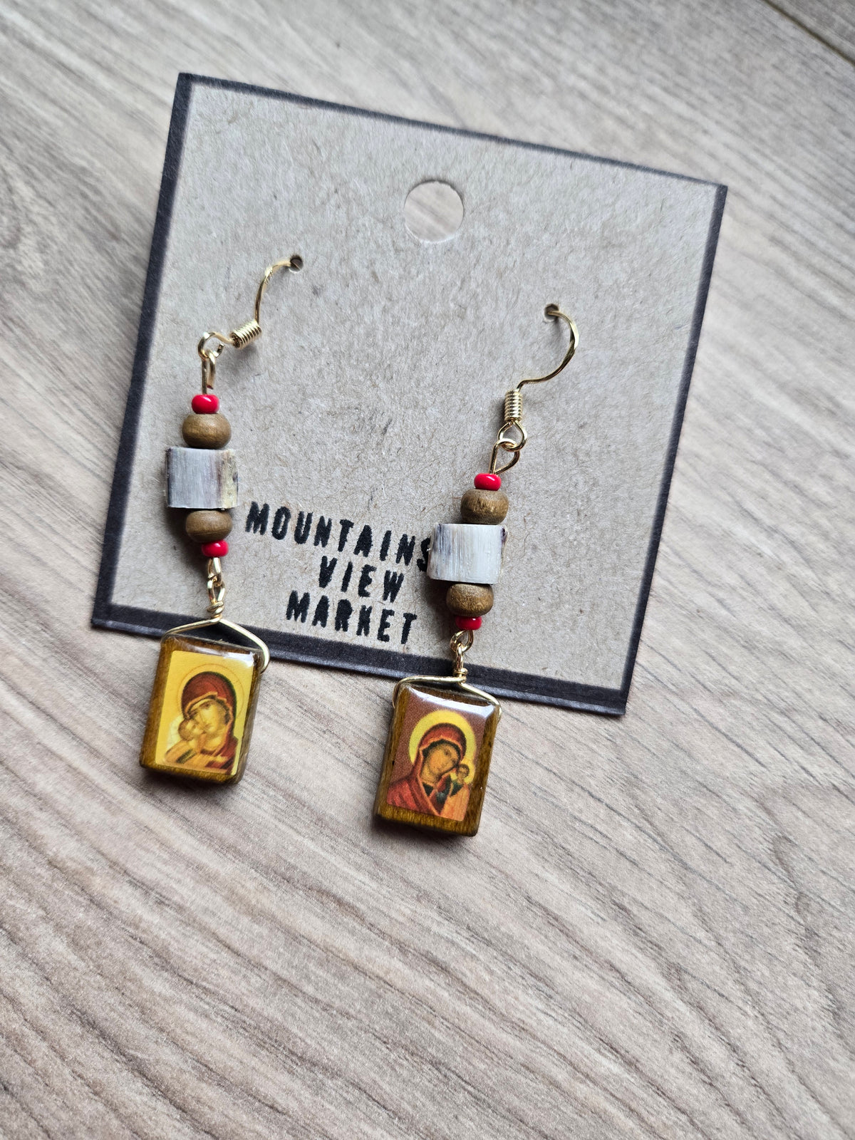 Bone Bead Earrings